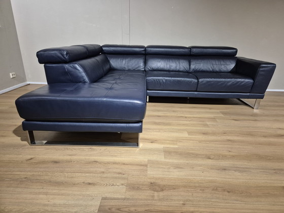 Image 1 of Montel Temptation - Divano angolare - Blu - Pelle - Design