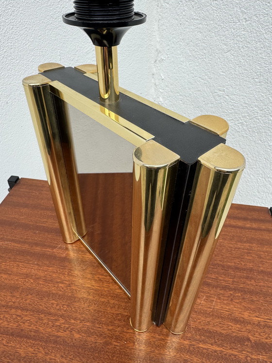 Image 1 of Lámpara de espejo de latón ahumado de los años 70