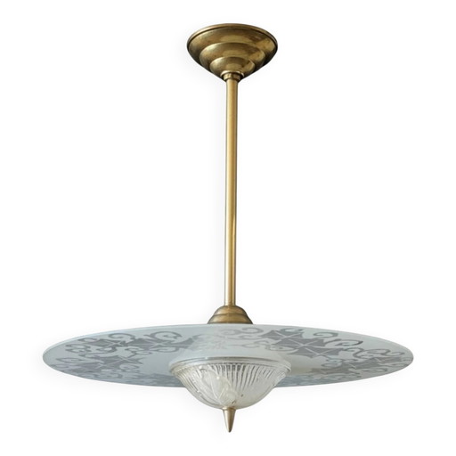 Art Deco Scheiben-Pendelleuchte