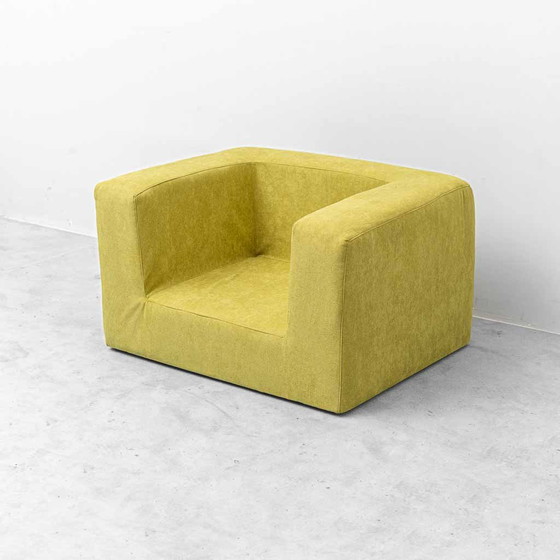 Poltrona Lounge Vintage in Tessuto Verde Lime – Design Geometrico Anni ’70 – Poltrone, Glass, Geometrisch (photo 5 of 9)