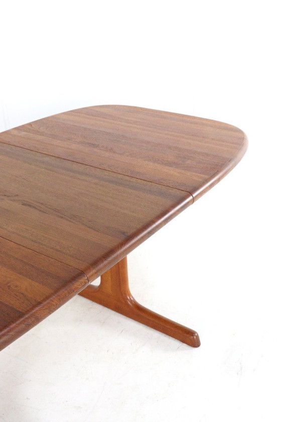 Image 1 of Dyrlund oval 1x extendable dining table teak Danish solid teak vintage