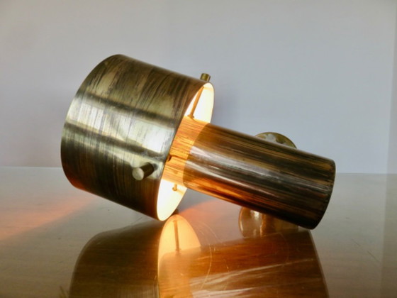 Image 1 of Dänische Wandleuchte aus massivem Messing, Jo Hammerborg, 1970