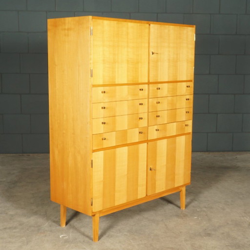 Mobile pensile vintage lucido in noce, anni '70 – high boards, Wood (photo 2 of 14)