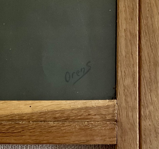 Image 1 of Stampa antica incorniciata di Orens Denizard – Decorazione murale in stile rustico francese, cornice in rovere, circa 1905-1913