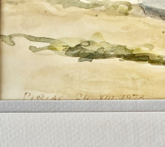 Image 1 of Watercolor wash Port of Piriac Loire Atlantique