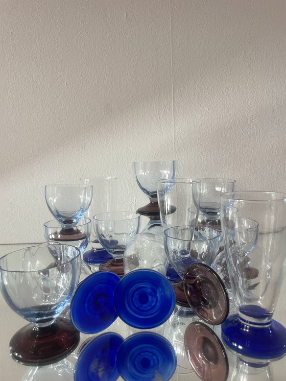 Image 1 of 5 verres italiens bleu violet