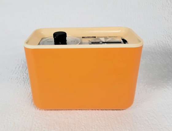 Image 1 of Iconic Fissler Design: Vintage Orange/Beige Menu Timer Kitchen Timer – 1970s Pop Art