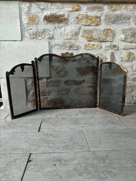 Parascintille in ottone stile Luigi XV – Oggetti decorativi, Metal, Brass, Art Nouveau (photo 7 of 8)