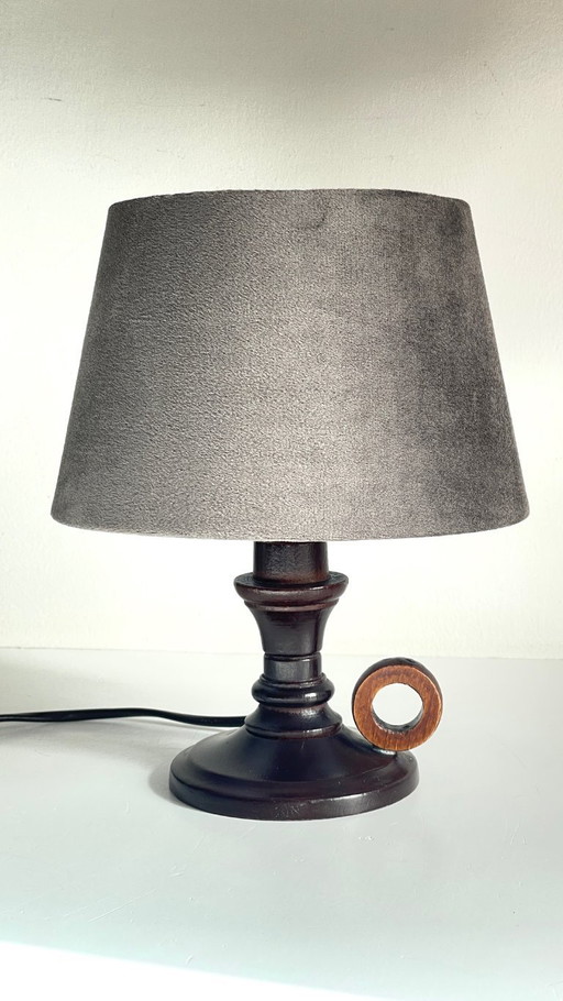 Lámpara de candelabro de madera vintage