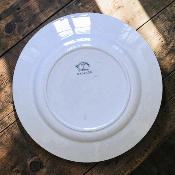 Image 1 of Antike französische runde Platte, signiert Badonviller, Sammlung Madelon