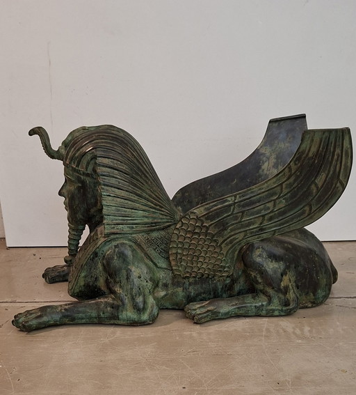 Bronzen Sfinx Hollywood Regency Salontafel 