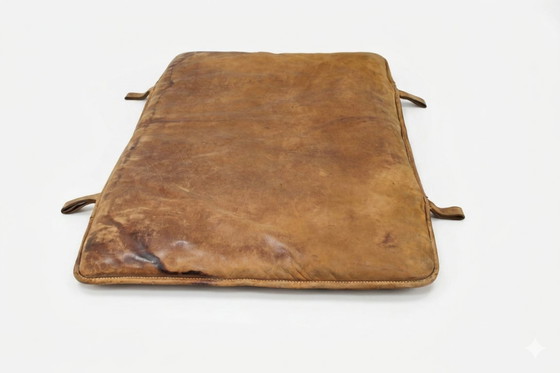 Image 1 of Vintage leren gymmat uit de jaren 1930, Tsjechoslowakije