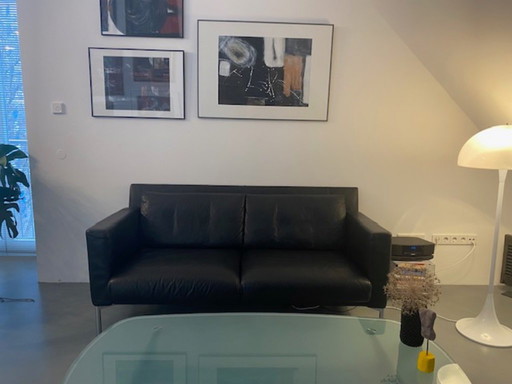 Leather sofa "Jason" by Walter Knoll - 2-seater - black