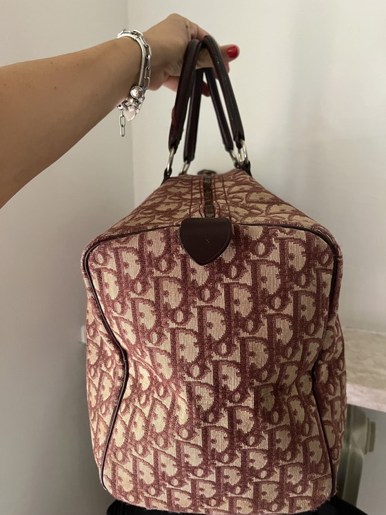 Vintage Christian Dior "Bagages" Boston Bag - Oblique Bordeaux Canvas (1970s) – Top handle bags, Calfskin (photo 3 of 14)