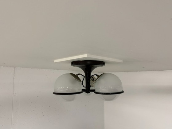 Lampada Gino Sarfatti Modello 2042/3 Arteluce, Plafoniere, Vetro, Bianco (foto 5 di 12)