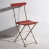 Antique red garden folding chairs (c.1920). Set of 4 pieces – Garden chairs, Wood, Iron (photo 40 of 40)