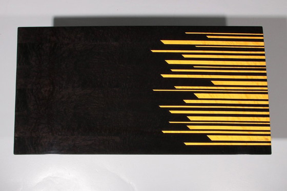 Image 1 of 1980s Italian Coffee Table in Black and Yellow Lacquered wood