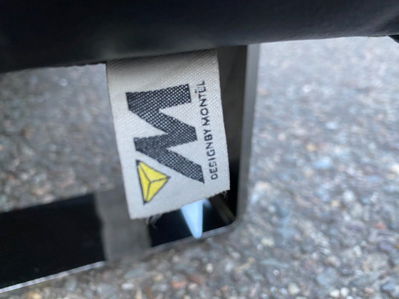 Image 1 of Montèl Cipriani design hoekbank zwart leer met hocker – Iconisch Nederlands design – Premium zwart lederen comfort