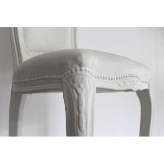 Image 1 of Vintage Louis bar stool for Sixinch in white polyurethane and steel