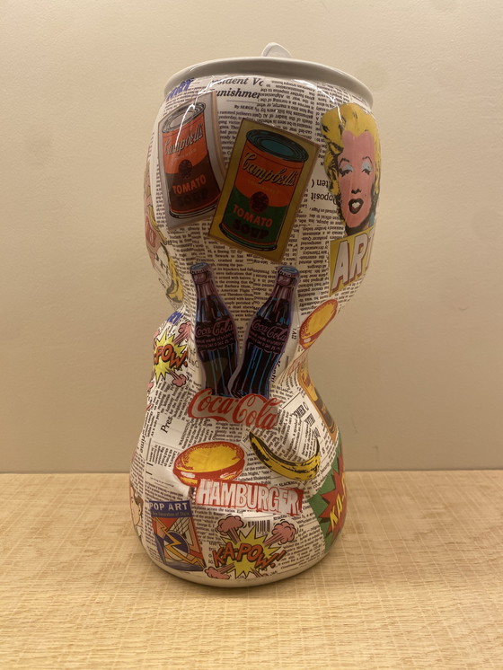 Image 1 of Sculpture pop-art "Coca-Cola Crush" - 30 cm - Objet d'art unique