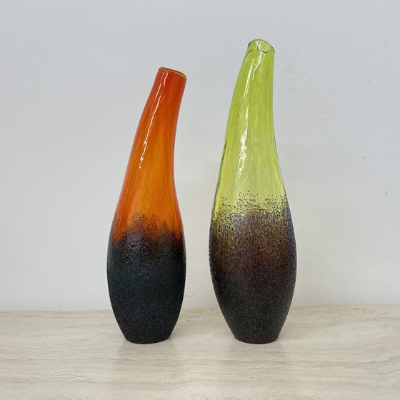 Image 1 of Set di 3 vasi Monica Backstrom per Kosta boda Sweden Moonlanding