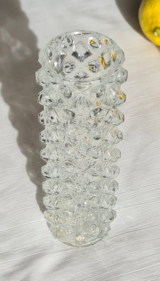 Pavel Pánek - Brutalism - small pressed glass vase - Libochovice glassworks / Sklo Union 70s (photo 8 of 11)