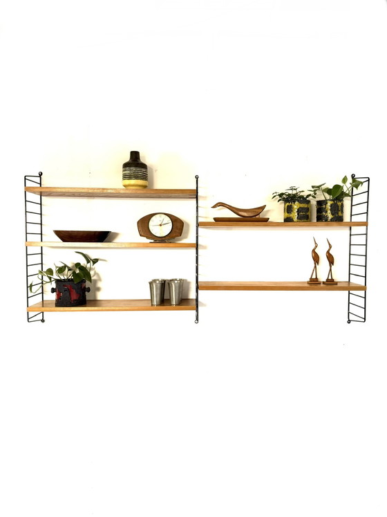 Image 1 of Vintage modular teak wall rack, Nisse String ‘60