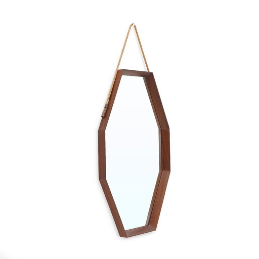Octagonal Mirror with Teak Frame, 1960s