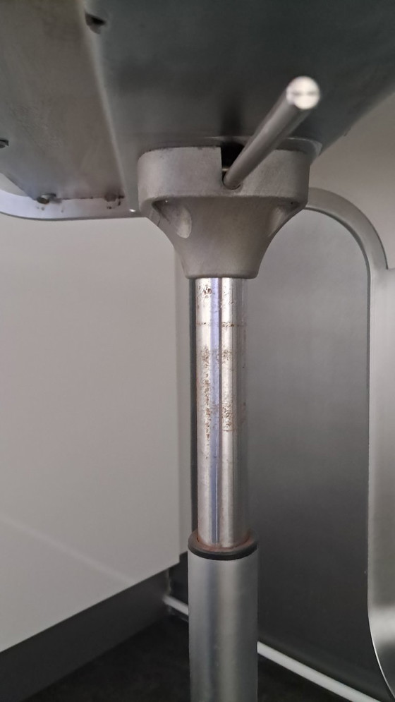 Image 1 of 2 pieces Lapalme LEM bar stools, height adjustable, swivel, white seat.