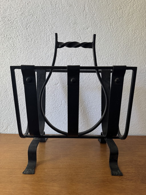 Porte revues fer forgé brutaliste années 50