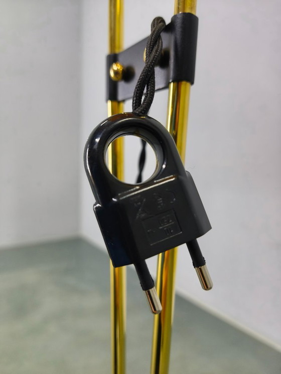 Image 1 of Mid Century Japanese Style Brass Floor Lamp, 1960s