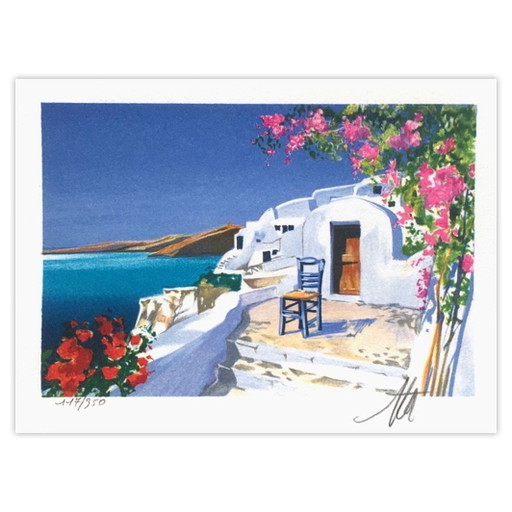 André Bongibault Signed Lithograph Grèce - Petite Suite 06 – lithos zeefdrukken, Paper