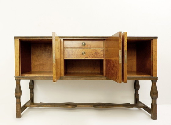 Image 1 of Swedish Birch Art Deco Intarsia Buffet ,Carl Malmsten,Haga Model 1930S