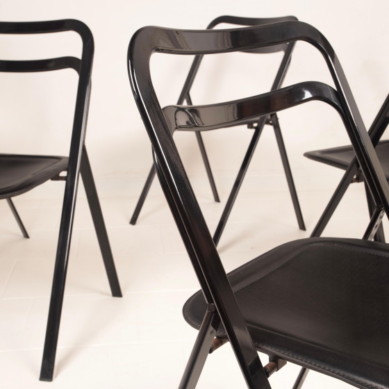 Sillas Clio de Acero y Cuero de Giorgio Cattelan para Cidue – Sillas de comedor, Leather, polished steel (photo 9 of 25)