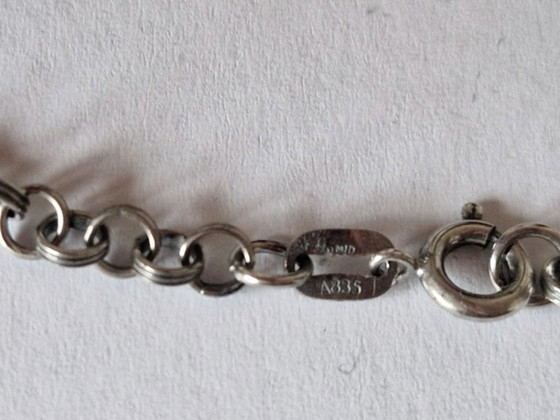 Image 1 of Disney - Large silver Mickey Mouse pendant with long chain