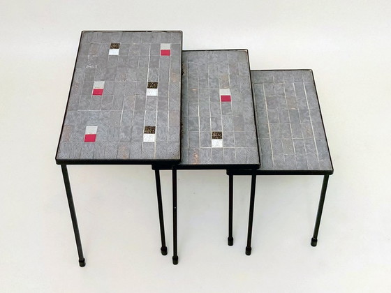 Mesas auxiliares de mosaico – Metal, Vintage (photo 9 of 19)