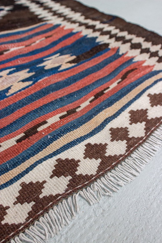 Image 1 of Tapis Kilim vintage Kilim du milieu du siècle 60