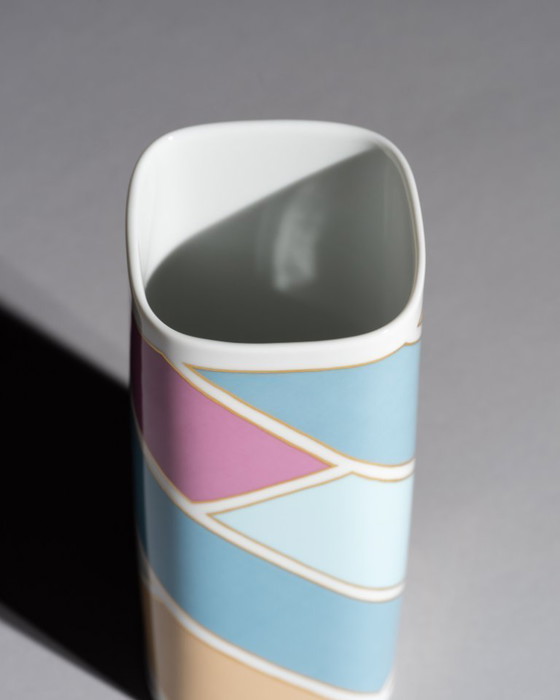 Image 1 of Vintage Chic Dorothy Hafner Rosenthal Vase Duo Germany 1980s Memphis Era Style