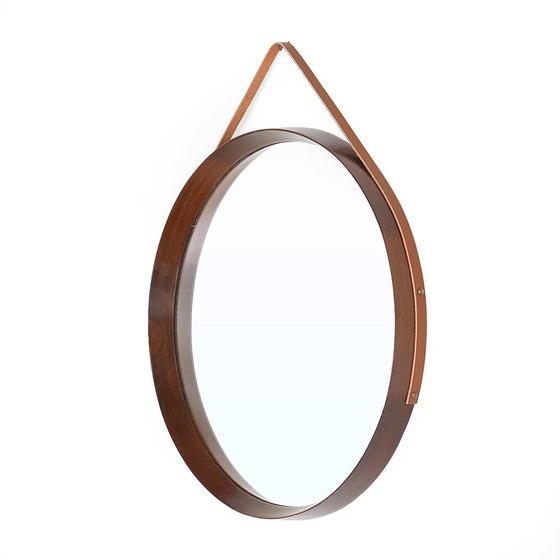 Image 1 of Specchio rotondo con cornice in teak, anni '60