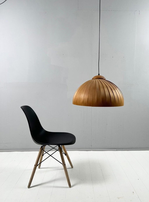 Ceiling lamp/ceiling light by Hans Agne Jakobsson, teak, Sweden, 1970s
