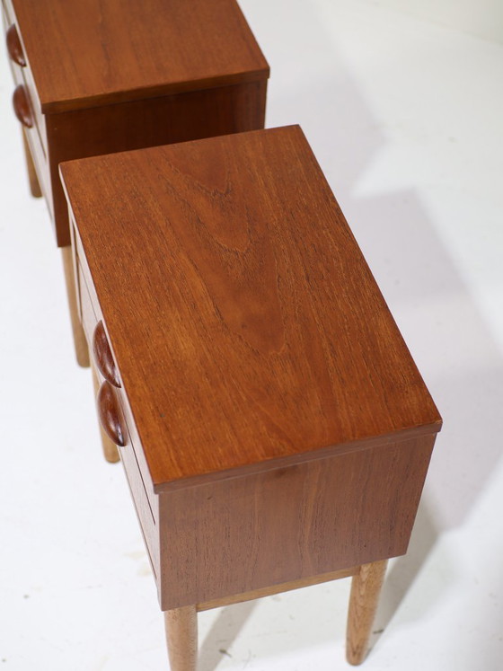 Image 1 of Set di comodini con cassetti in teak, stile vintage danese anni '60.