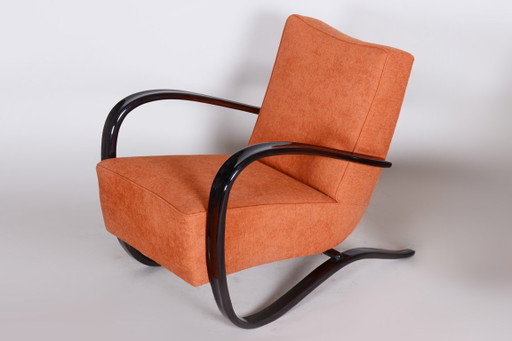 Sillón Art Déco restaurado, de J. Halabala para UP Zavody, haya, República Checa, década de 1930. – fauteuils, Textile, Wood