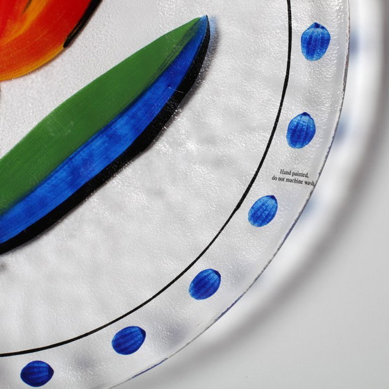 Image 1 of Kosta Boda Tulip Glass Platter by Ulrica Hydman Vallien / Scandinavian Glass Art / Sweden / 1991
