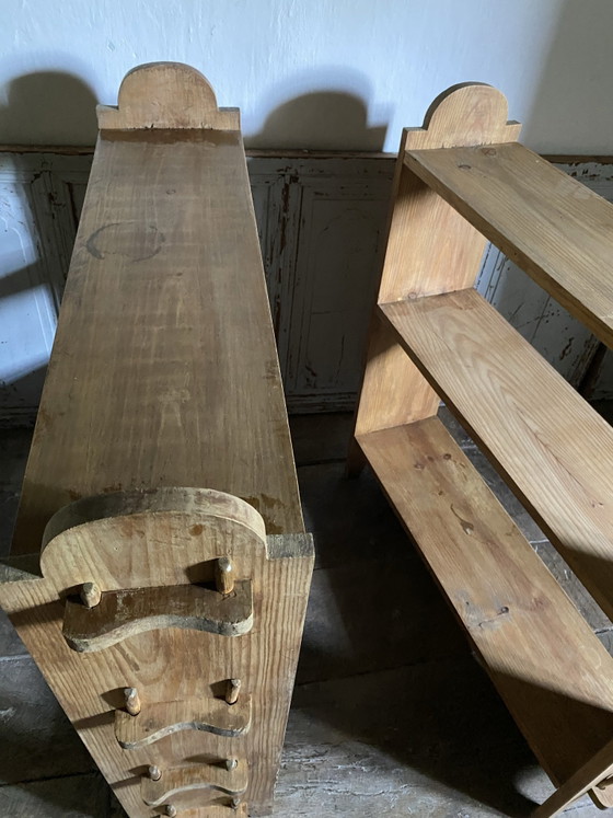 Two antique solid pine floor-standing Bookcases – vintage, Wood (photo 6 of 14)