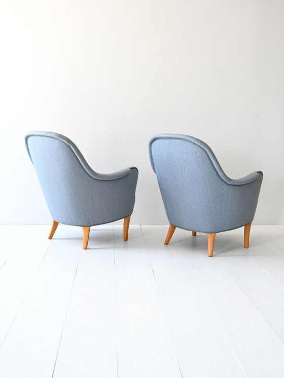 Image 1 of Paar vintage Samsas fauteuils van Carl Malmsten