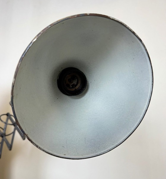 Image 1 of Dark Grey Industrial Scissor Wall Lamp from Elektroinstala, 1960s