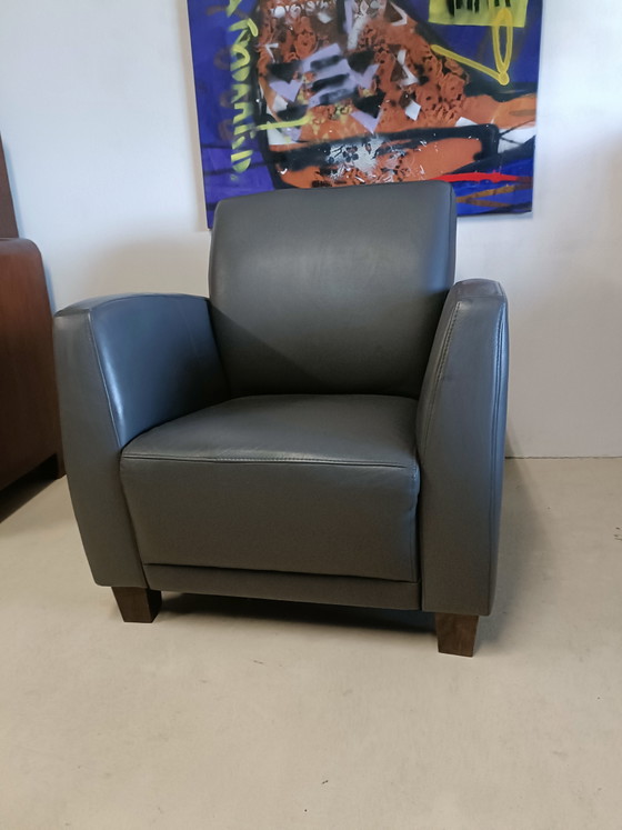 Poltrona in Pelle Grigio Scuro – Poltrone, Leather, Wood (photo 11 of 15)