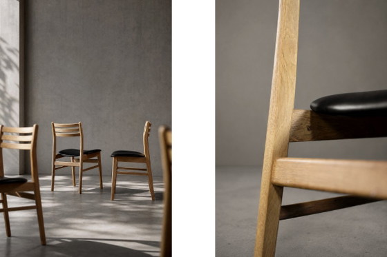Image 1 of Vintage Scandinavische eikenhouten eetkamerstoelen uit het midden van de 20e eeuw van Sax Møbelfabrik, jaren 60, set van 4