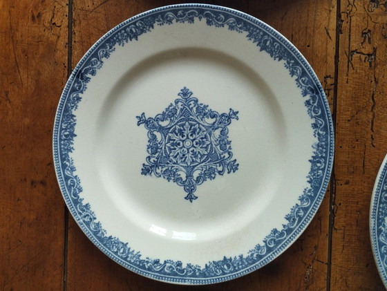 Image 1 of 6 platos de postre de piedra de hierro J. Vieillard Bordeaux "Garland"