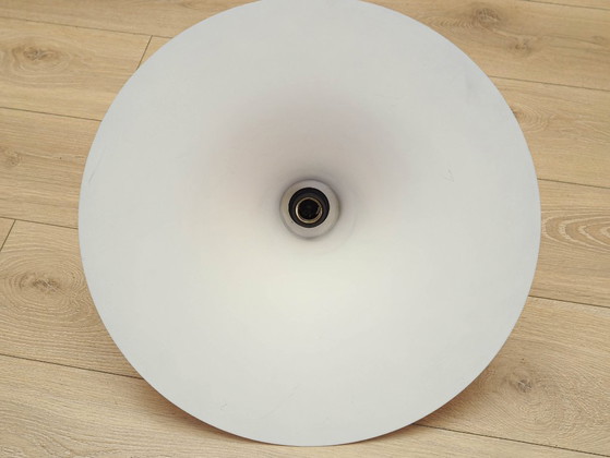 Deense hanglamp uit de jaren 60 met oranje metalen kap in Scandinavische moderne stijl. – Kroonluchters (photo 9 of 12)